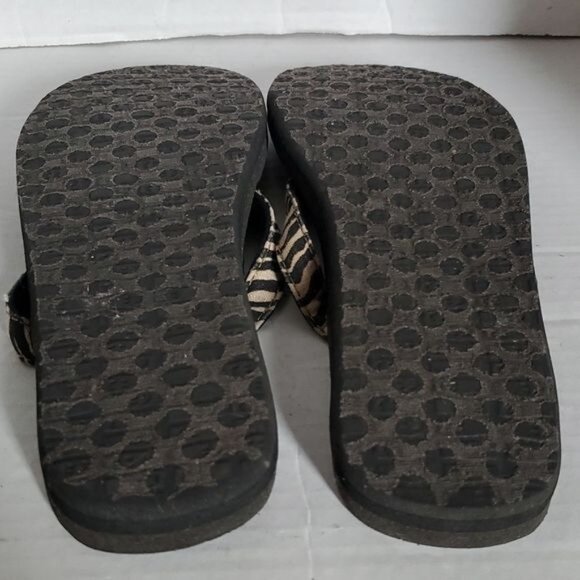 Sanuk Sandals Flip Flops Shoes Tongs Zebra Print SHOES Women's WOMAN'S Size 8 - Picture 9 of 14